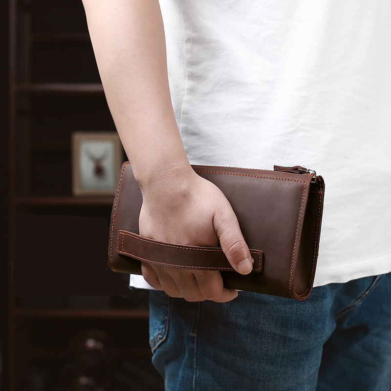 Wristlet Wallet Zipper - Мужские клатчи, длинные сумки, деловые винтажные