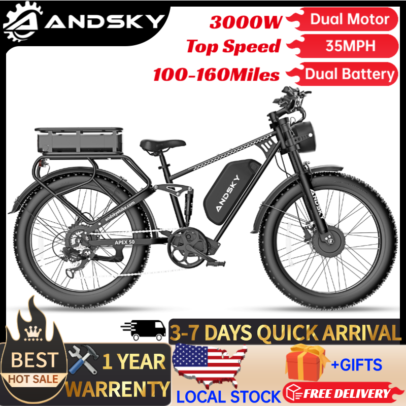 Luxury Bags Level - Электровелосипед ANDSKY Apex50 AWD, 3000 Вт,